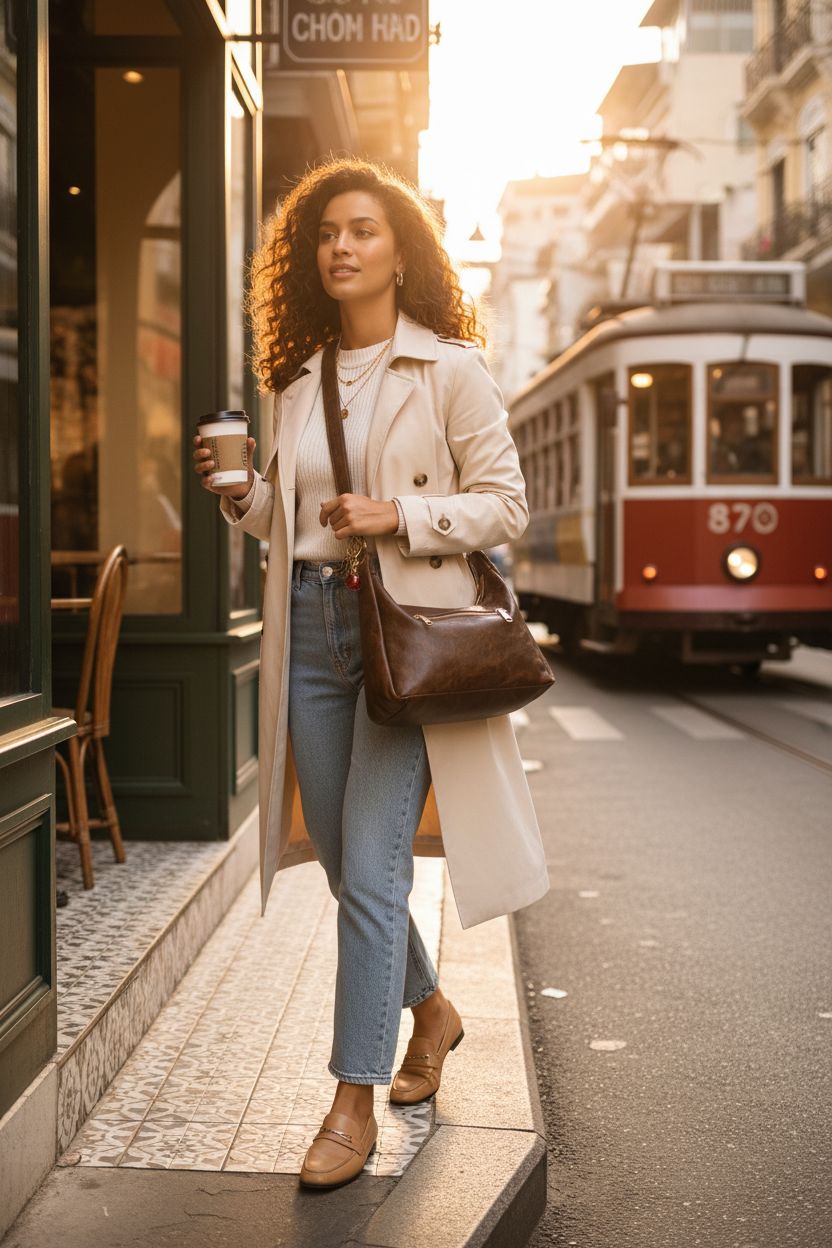Chic dark brown crossbody hobo bag by GEPAPE, ideal for casual outings and coffee runs.