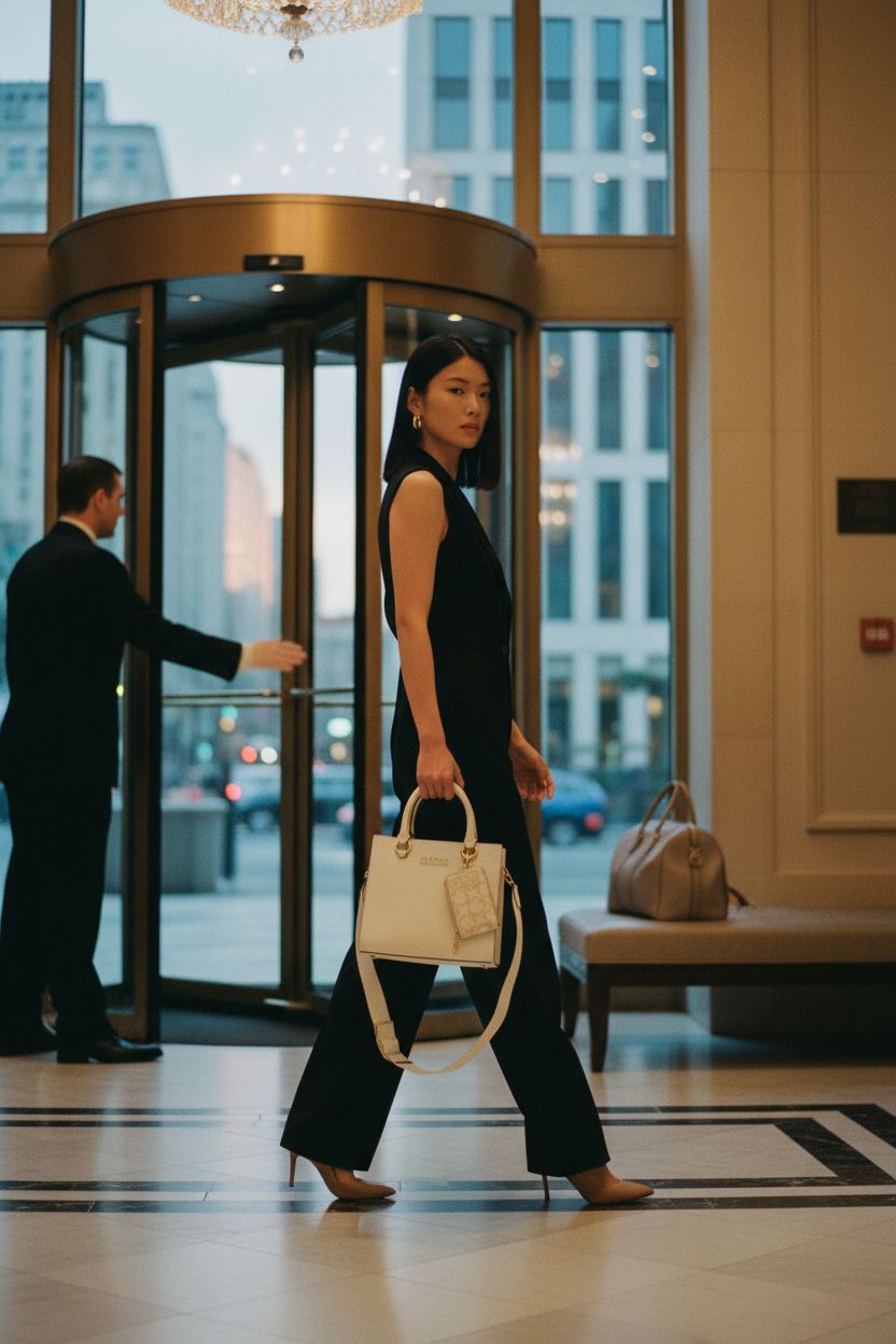 GUESS Zinnia Small Satchel in ivory with gold hardware, perfect for upscale outings.