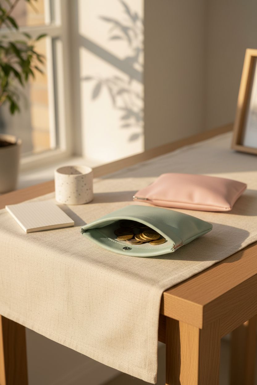 guduling pastel mini coin purses on a cozy console, perfect for jewelry or coins