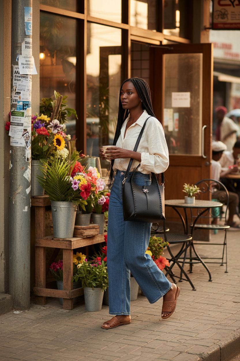 Black Sam Edelman Sylvia Mini Crossbody bag with gold logo and tassel, perfect for casual outings.