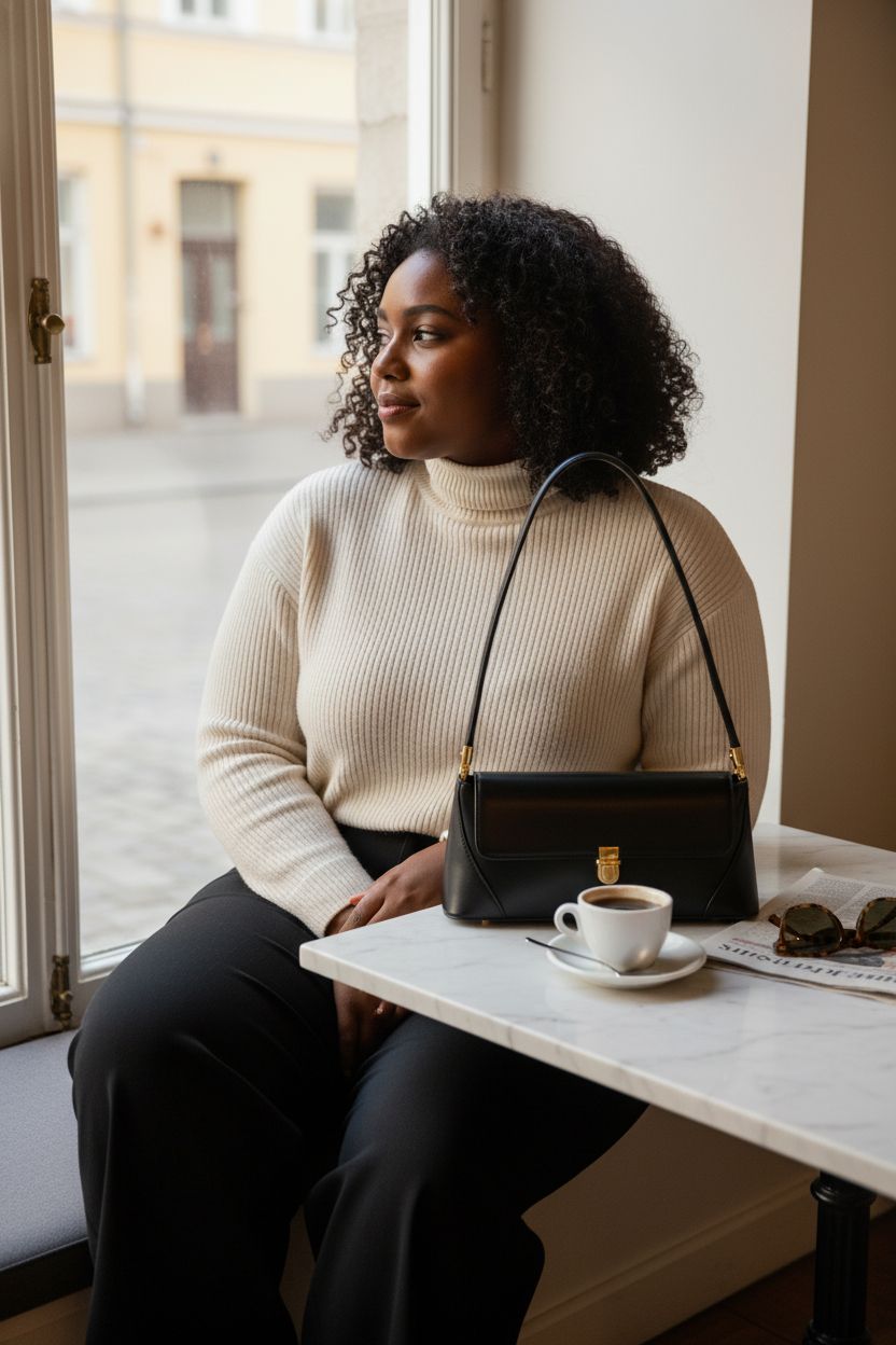 Cozy café scene featuring WSRYDJDL mini purse alongside coffee and sunglasses