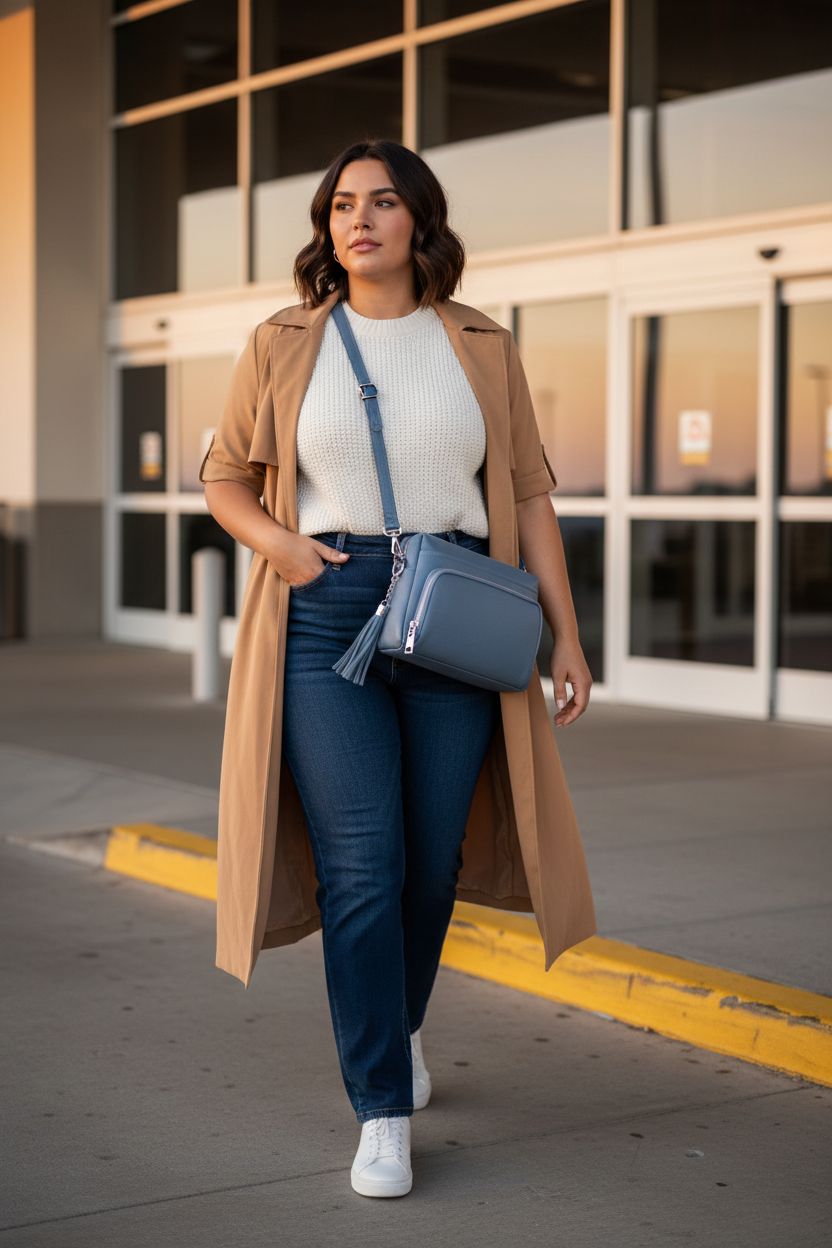 beFen light blue crossbody purse worn hands-free, ideal for travel safety and style