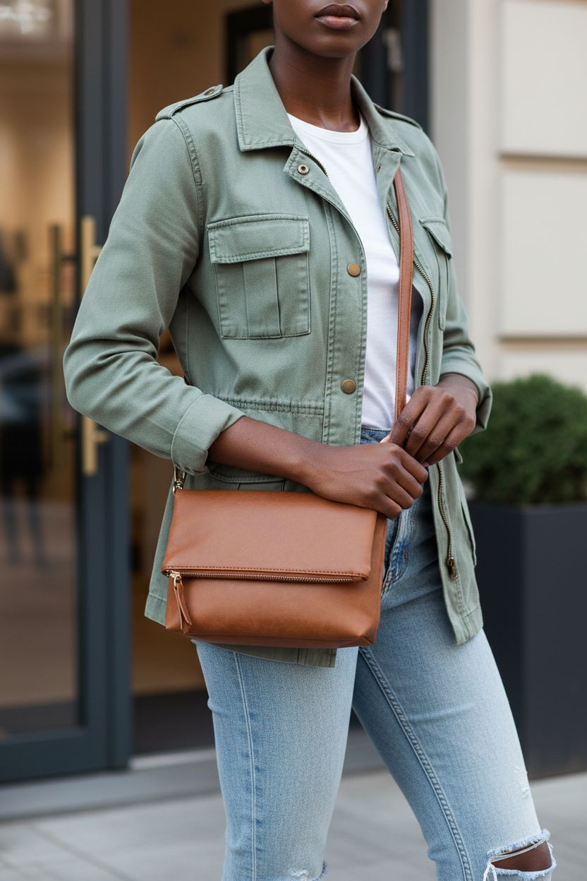 Gladdon small crossbody bag in brown, showcasing sleek design and practical features.