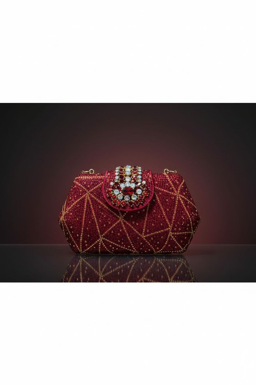 HUANG ZHUANG vintage rhinestone purse showcasing exquisite craftsmanship and design.