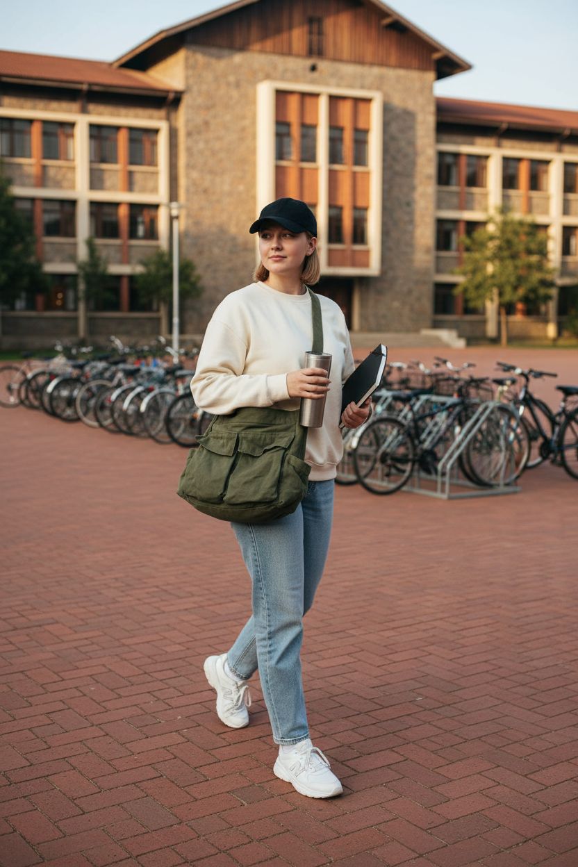 GAXOS cute vintage green satchel bag swinging crossbody on campus