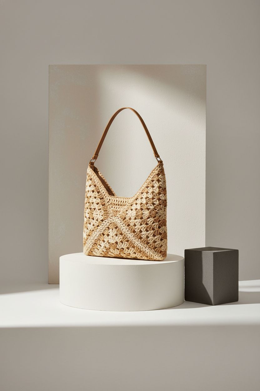 ARCLIBER straw tote bag displayed against a neutral background in studio
