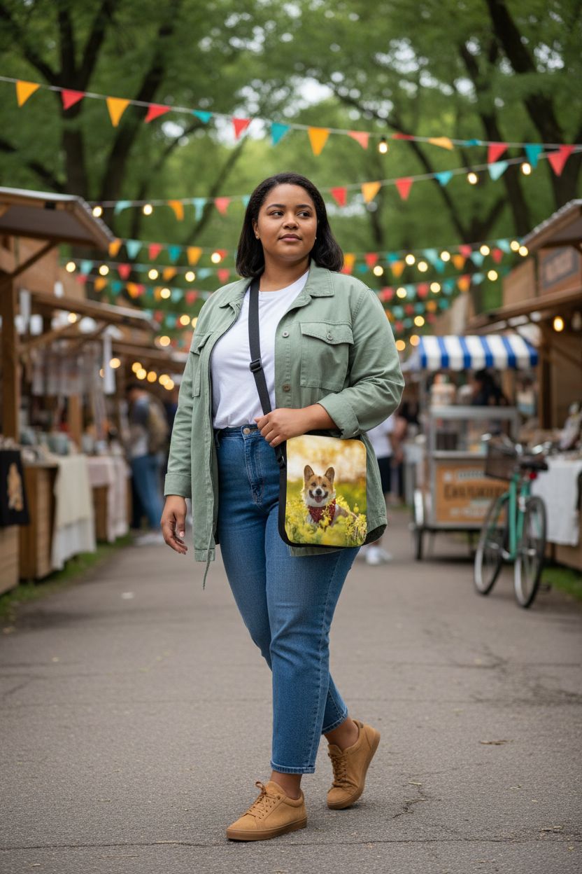 Covzoe sublimation crossbody bag with vibrant print, perfect for stylish outings.