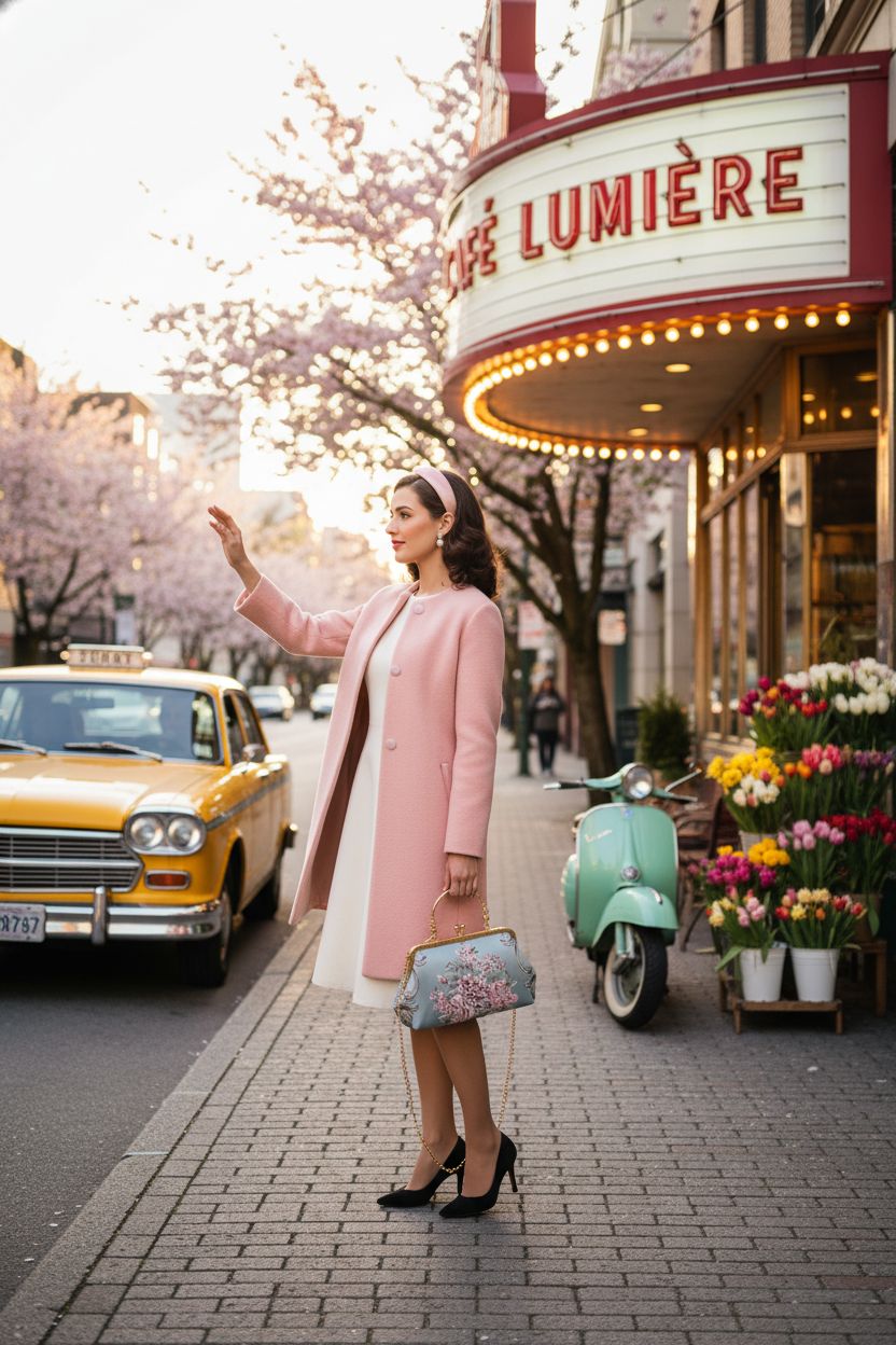 HeiDmai evening purse in vibrant setting, complementing a stylish A-line dress.