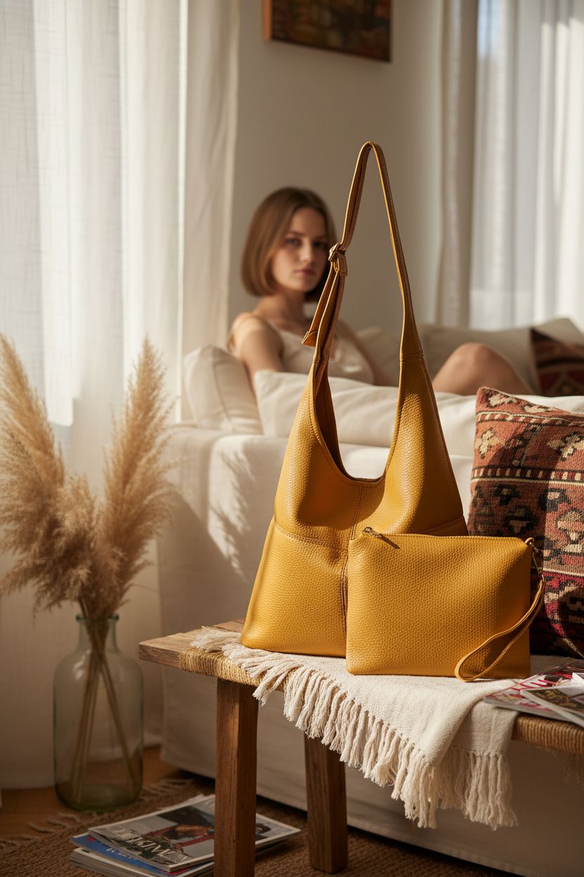 Montana West hobo bag in a sunlit boho living nook with decorative accents