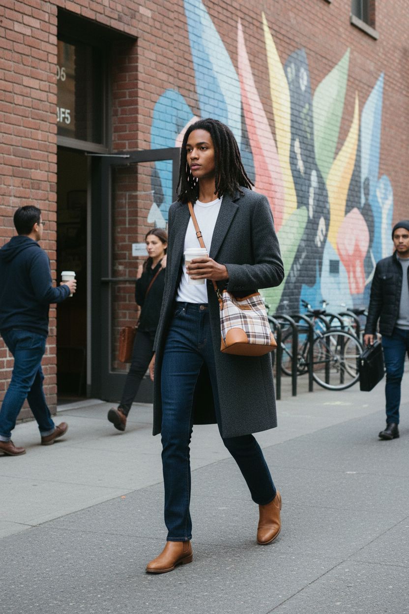 Montana West bucket bag purse in a stylish outdoor setting with urban elements.