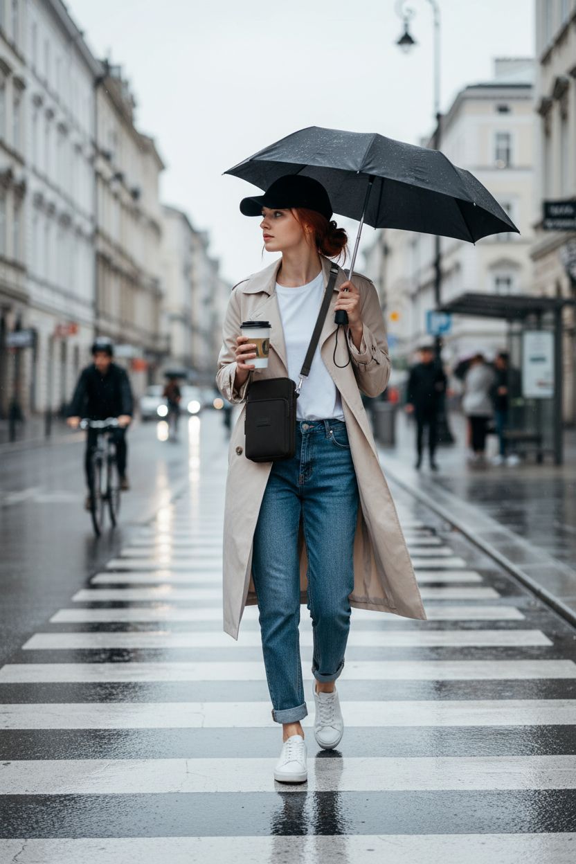 DuoLmi lightweight crossbody bag in urban drizzle, perfect for carrying essentials on the go.