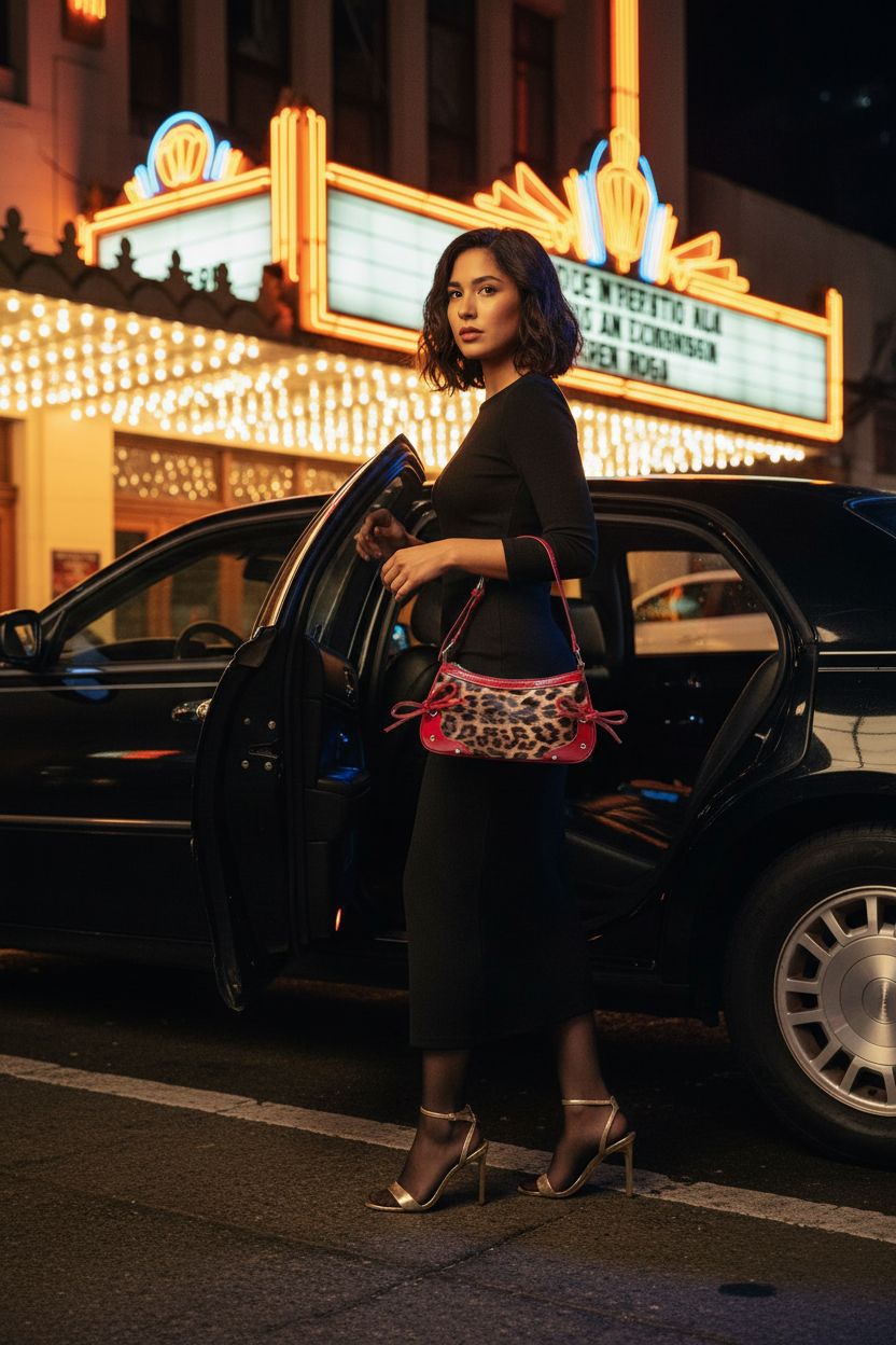 Fashionable cheetah print purse by BLNUIEEN'XM, red accents, stylish for evenings out