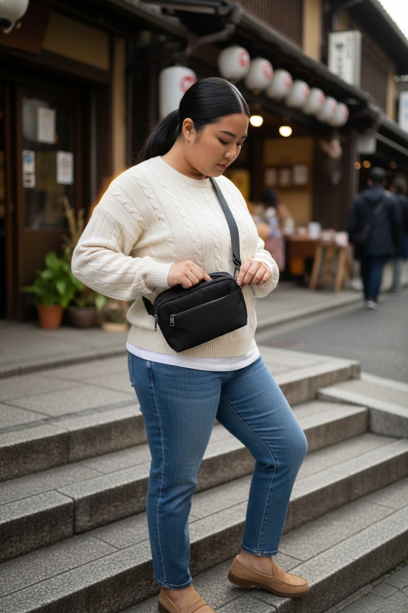 Jessie & James concealed carry crossbody purse in black, zipped open for easy access.