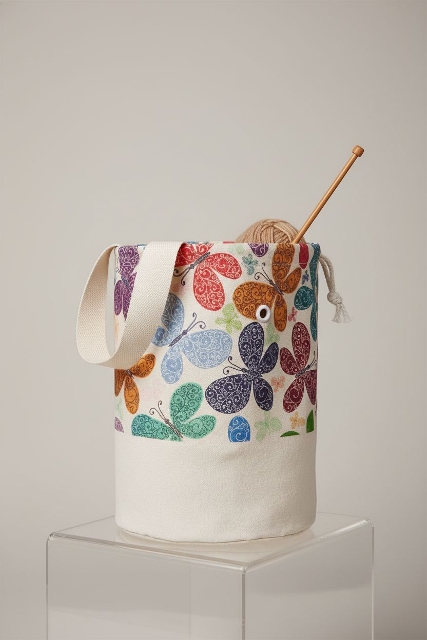 TOGETRUE crochet bag showcased on a riser, highlighting its design and features