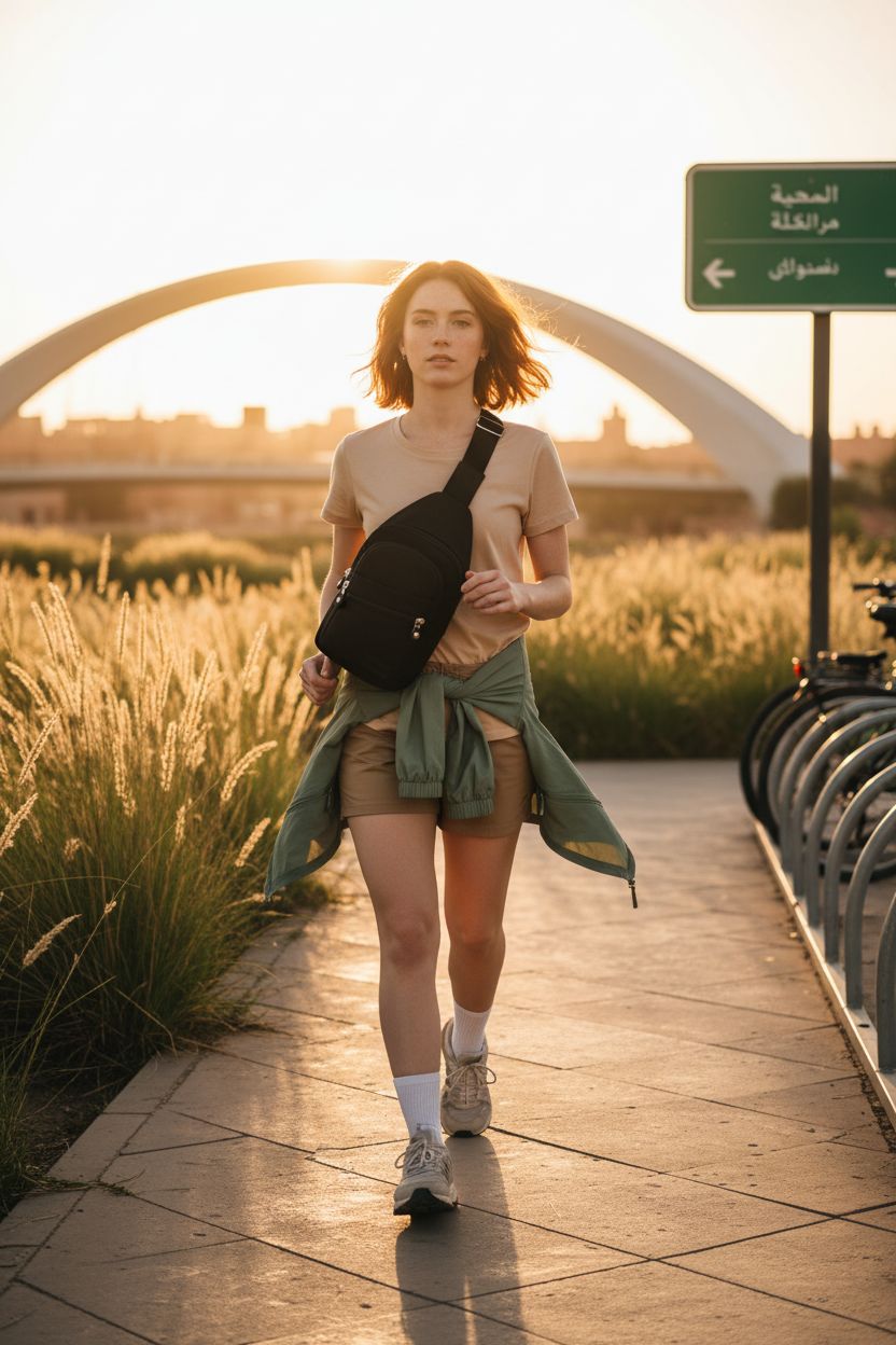 Banelu Black Crossbody Sling Bag for Women, ideal for hiking and urban adventures