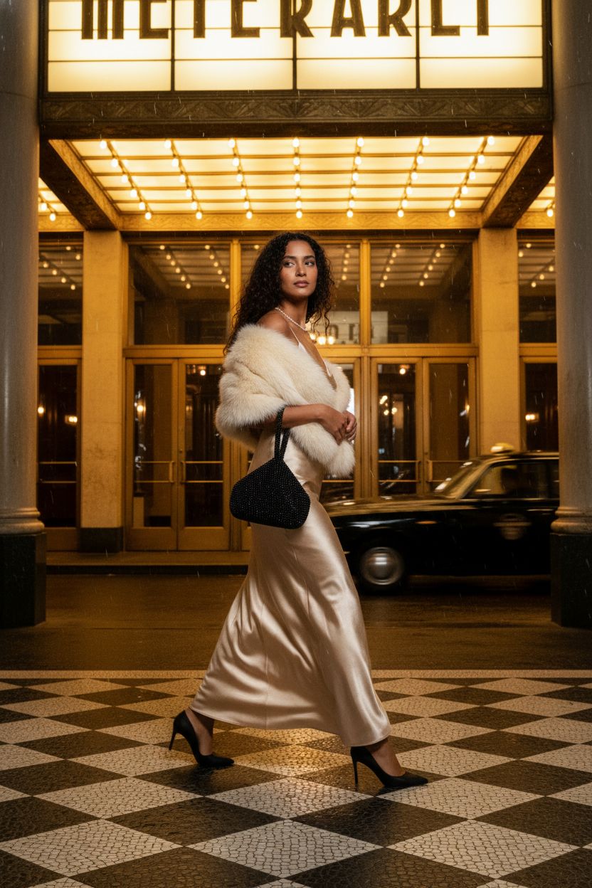 Full view of BABEYOND vintage evening bag against stylish Art Deco backdrop, ideal for formal occasions