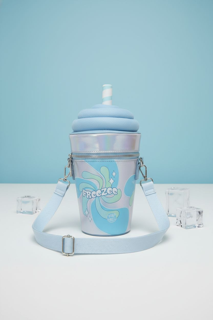 Detailed view of the Freezee Plush Novelty 3D Crossbody Bag by Bioworld, highlighting its craftsmanship and design.