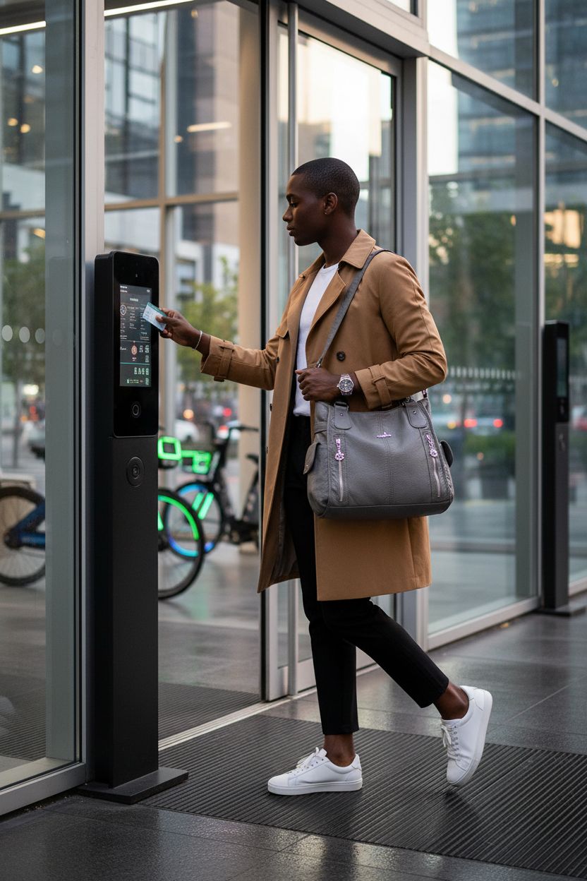 Grey Angel Kiss hobo handbag in a stylish urban setting, showcasing its versatility and fashion appeal.