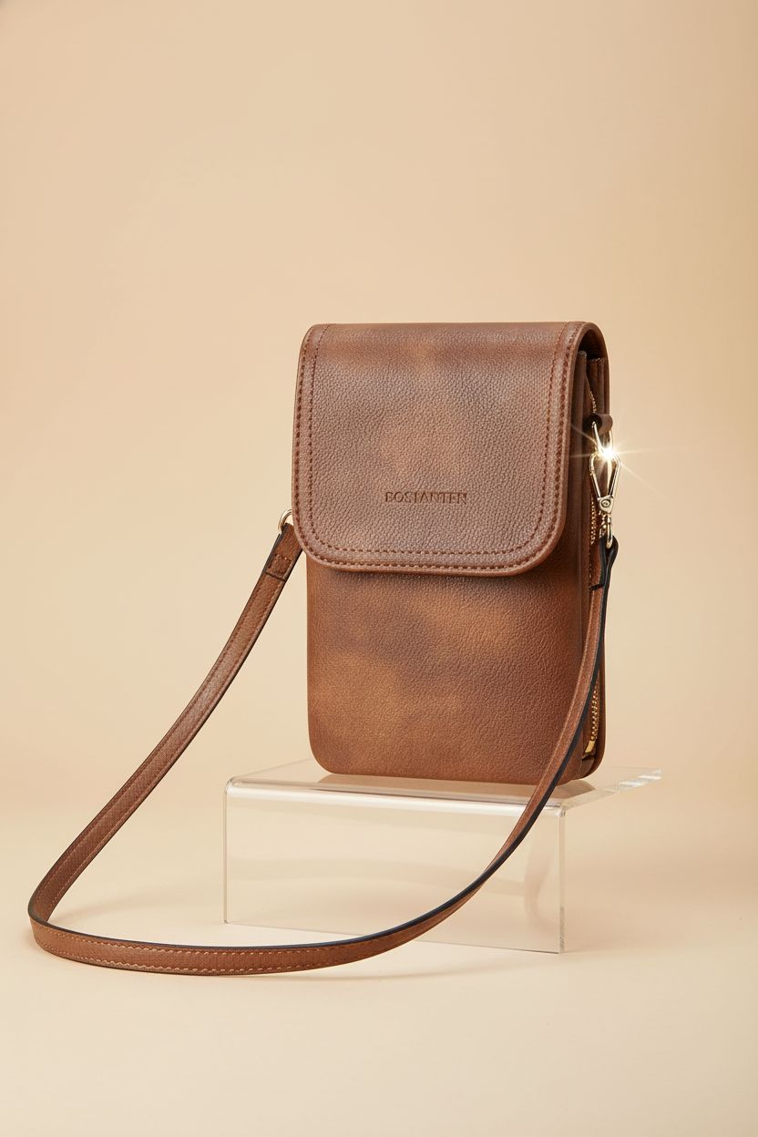 BOSTANTEN small crossbody bag featuring pebbled vegan leather and gold hardware