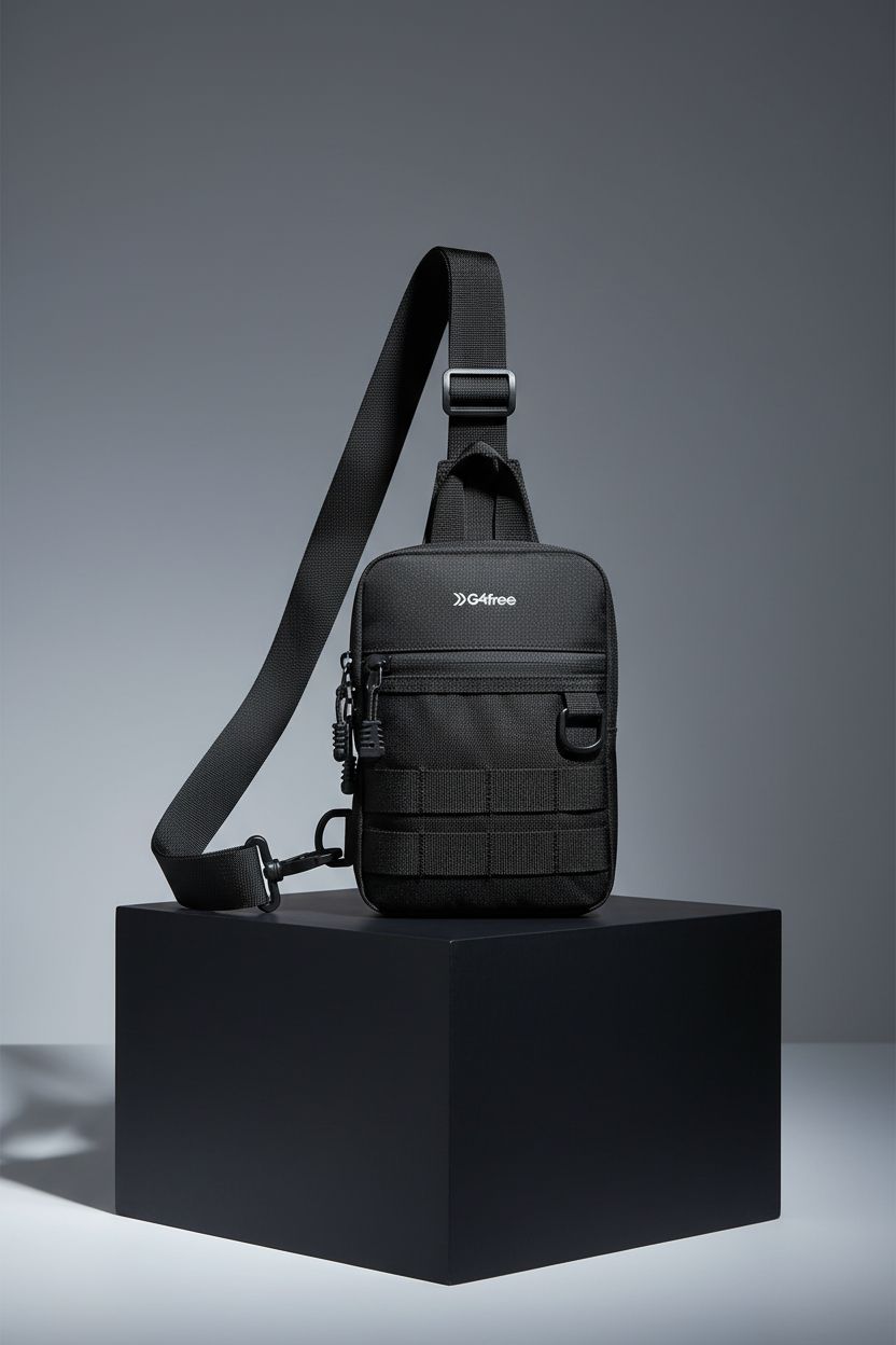 G4Free tactical sling bag displayed in studio, highlighting quality materials and sleek design for men.