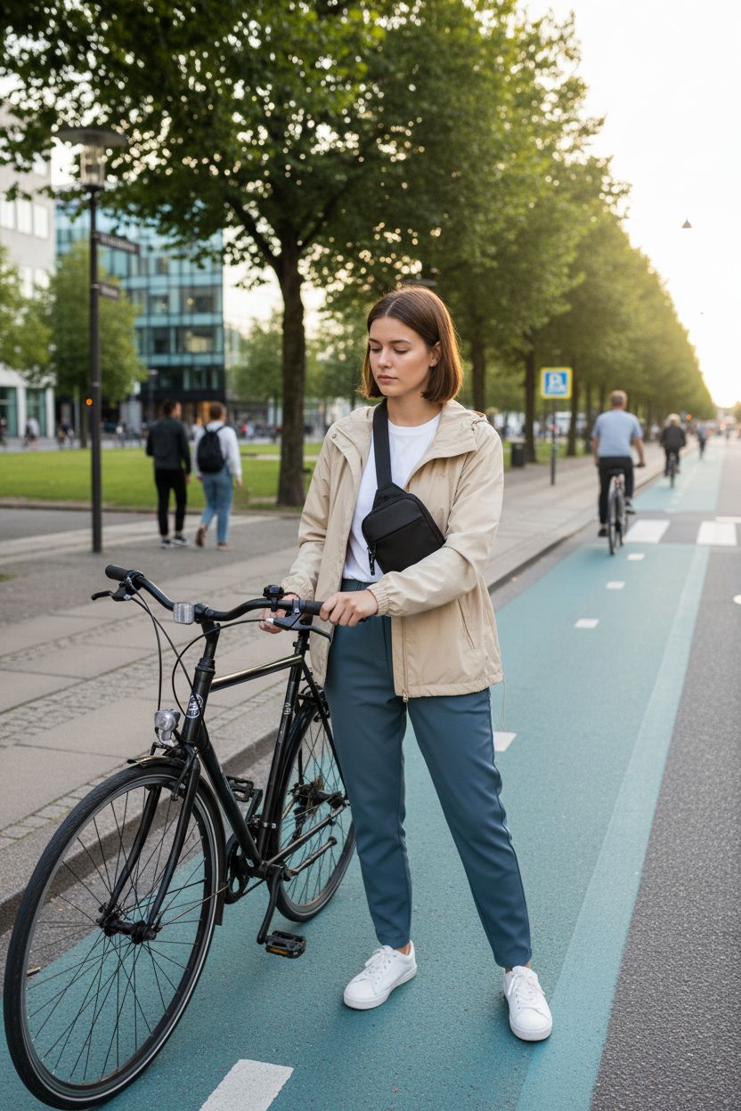 higouta mini crossbody bag worn across the chest, ideal for commuting with easy access to essentials