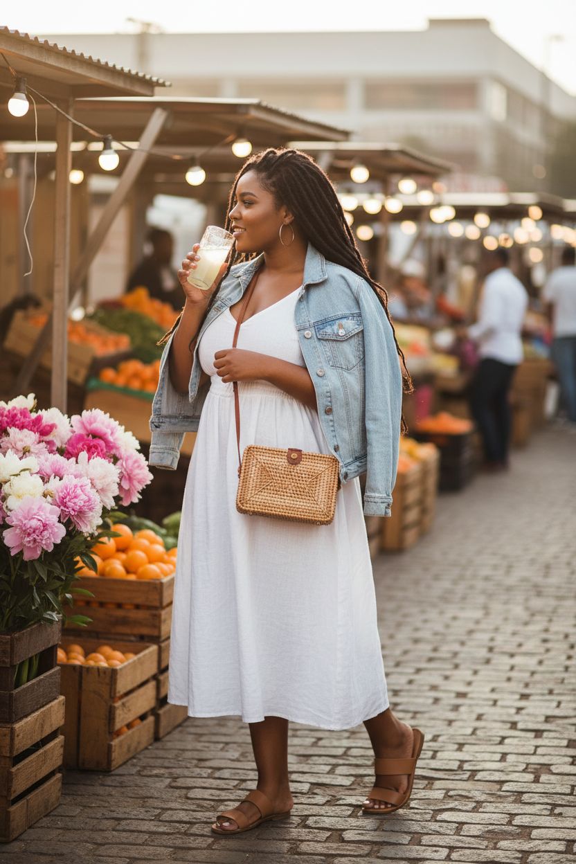 CrazyPiercing wicker square crossbody rattan bag at a sunny market, showcasing boho style and charm.