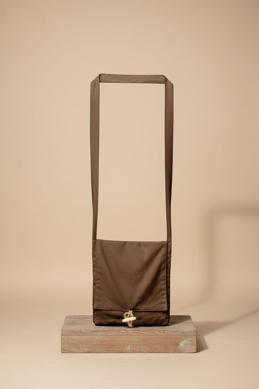 PROCOS Viking Canvas Shoulder Bag displayed in studio with layered flap design.