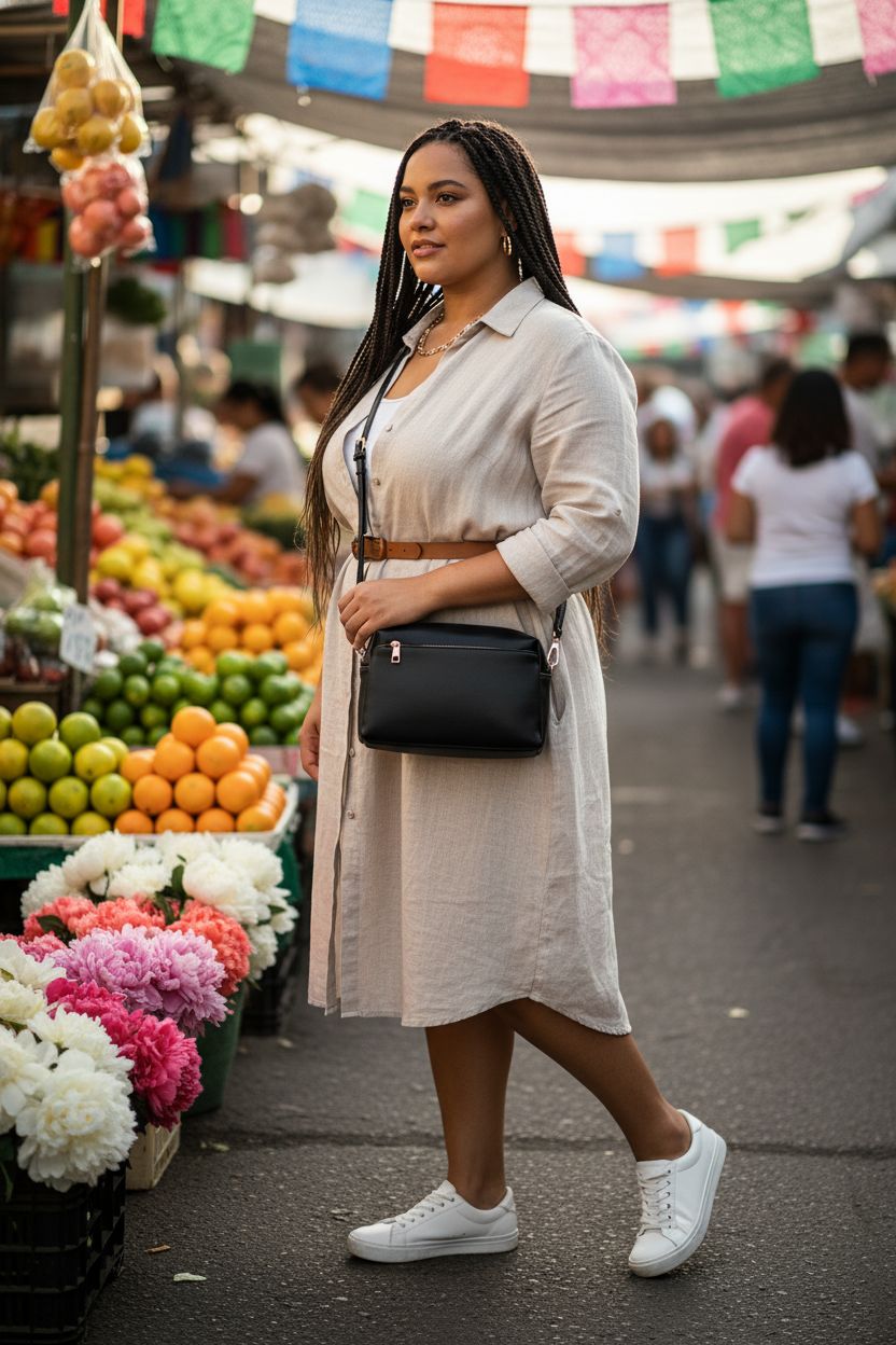 Black crossbody bag from FashionPuzzle, perfect for hands-free convenience at a farmers' market.