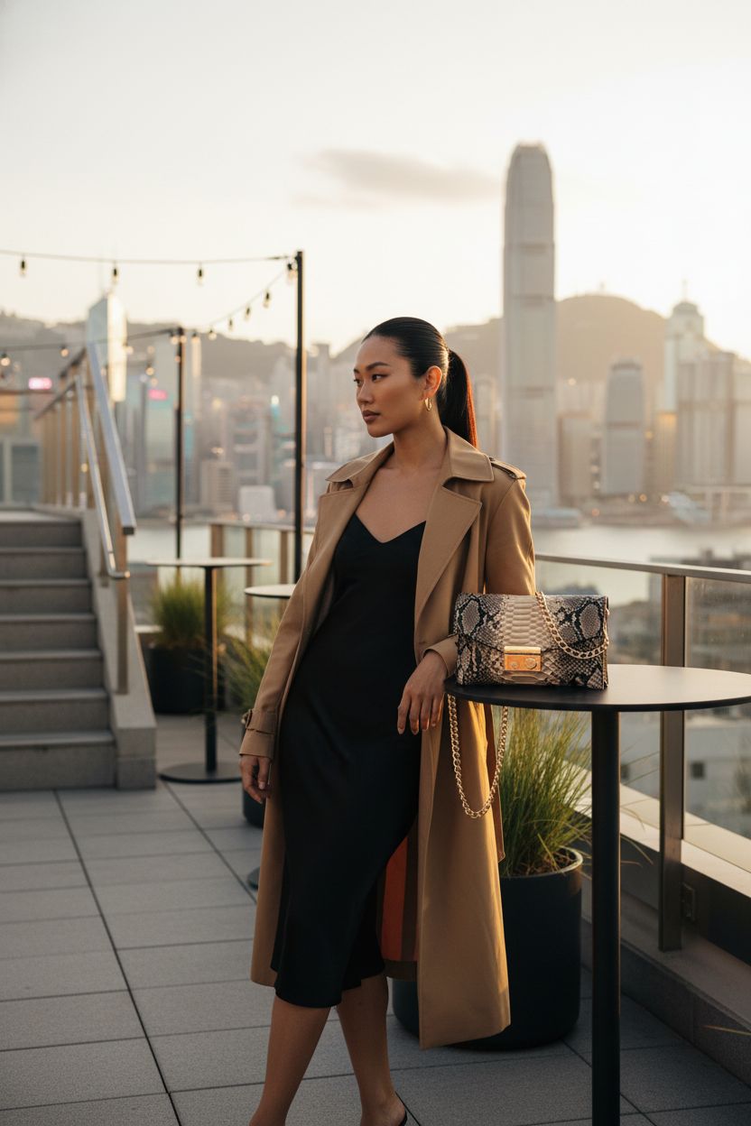 Beige and black snakeskin purse by Generic, perfect for evening outings and stylish looks.