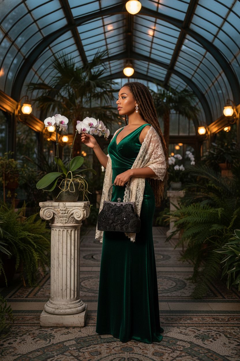 Black beaded clutch by UBORSE, ideal for vintage-themed weddings and parties.
