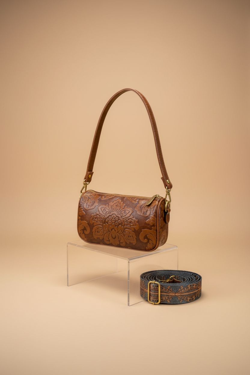 QWINEE vintage leather hobo purse showcased on a clean backdrop, highlighting its quality.