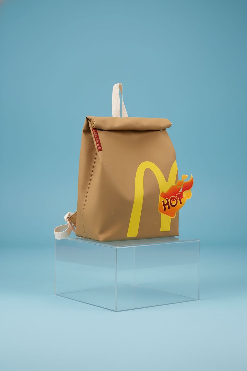 JBIUVBTY Classic Funny Retro Backpack displayed in studio, highlighting its roll-top and vibrant graphic