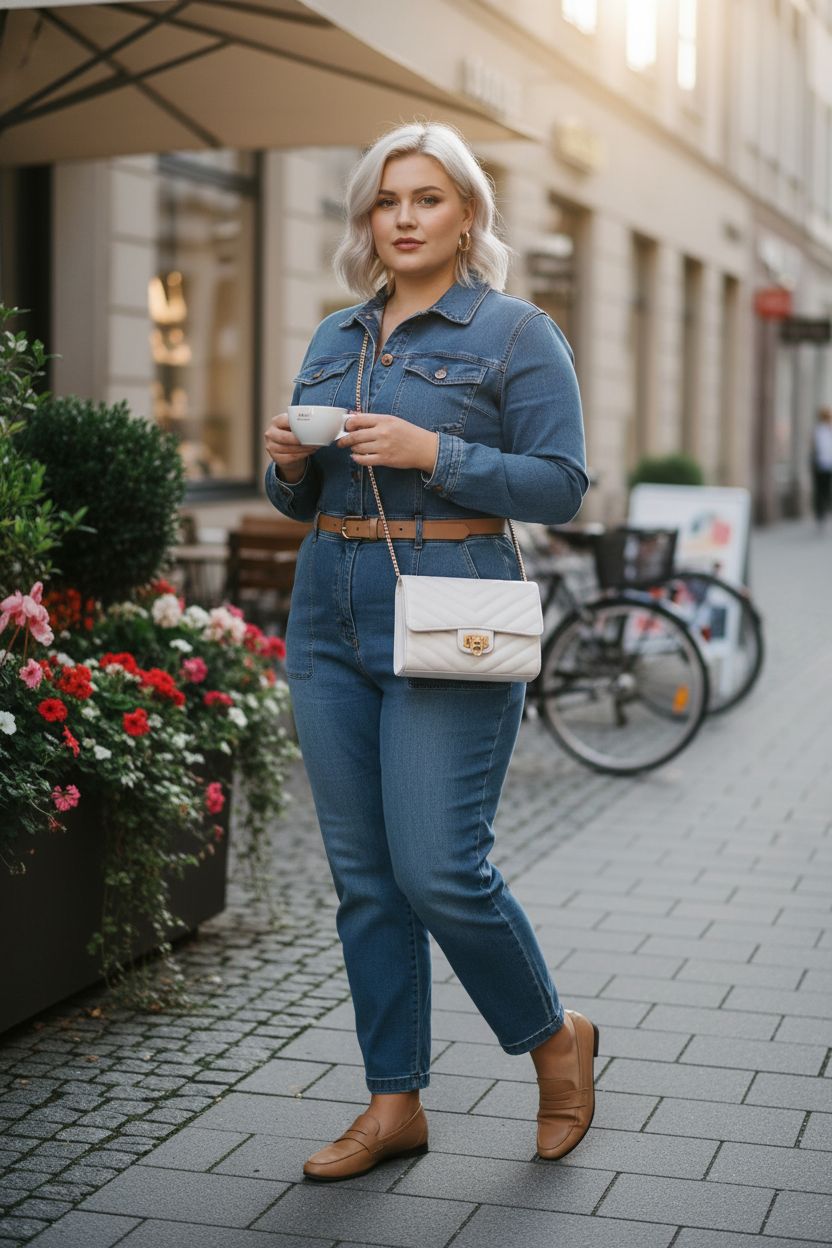 YAZEKOUS white crossbody purse with gold chain in a chic outdoor café setting