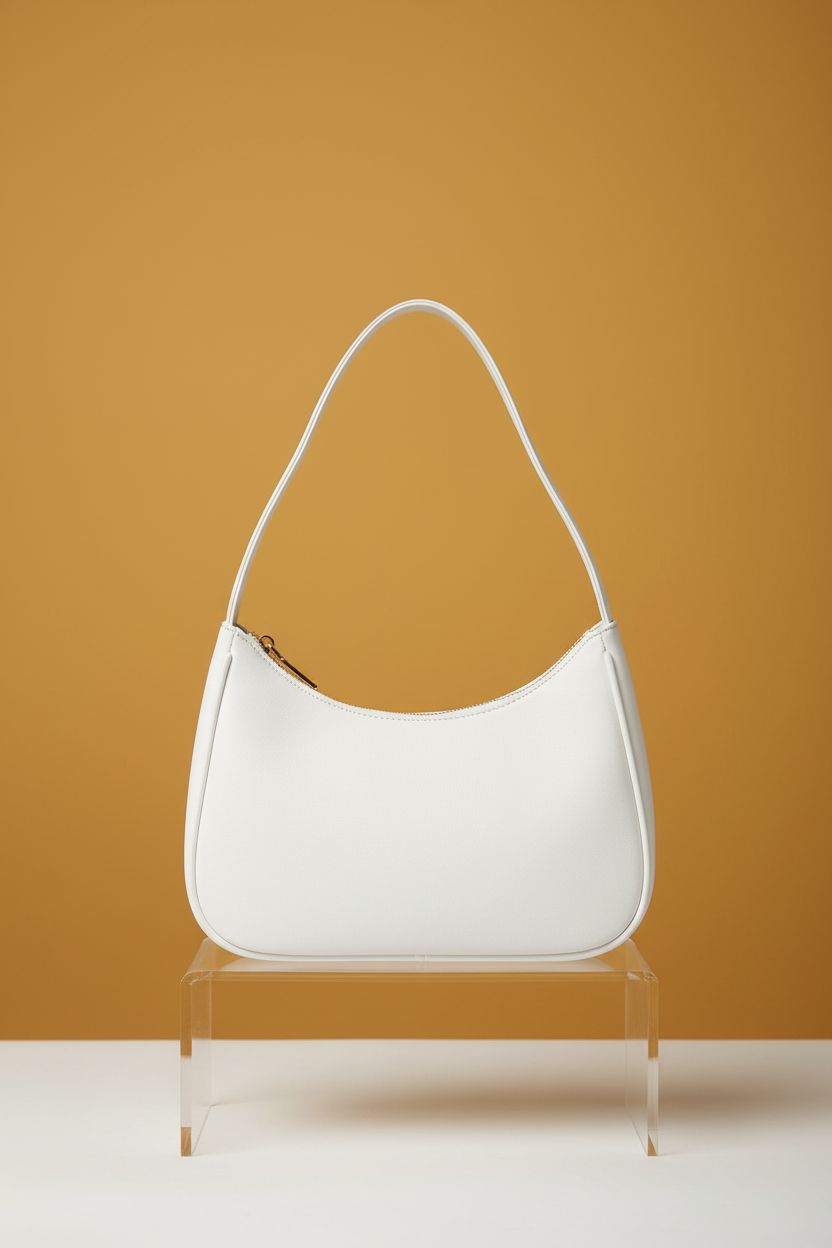 Close-up of CYHTWSDJ white hobo bag showcasing elegant design, smooth material, and quality craftsmanship.