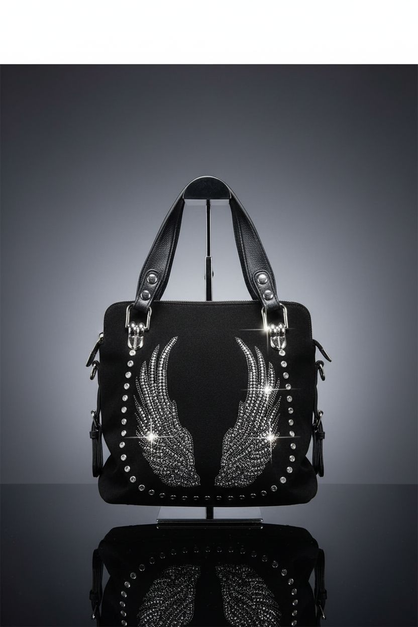 Stylish Zzfab Bling Purse displayed on a sleek editorial set, showcasing its design.