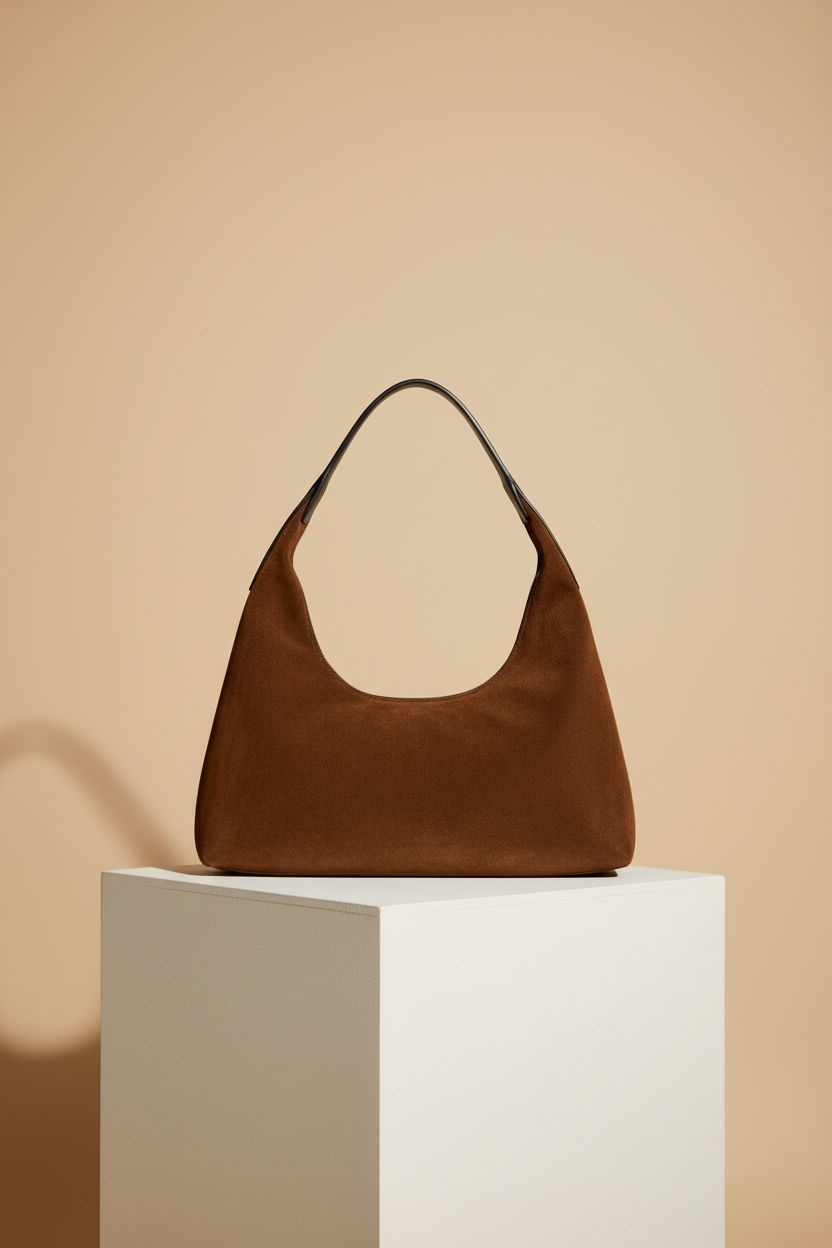 Close-up of Madewell brown leather bag showcasing its rich suede and craftsmanship.