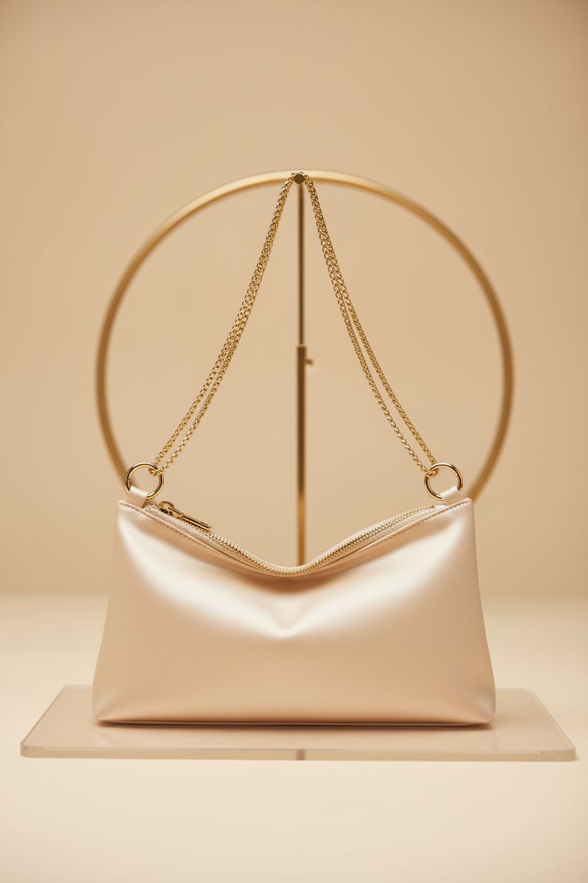 oscaurt women's satin shoulder handbag showcased on an elegant studio backdrop