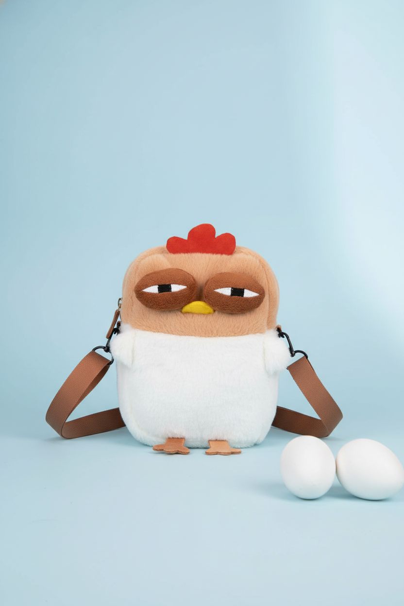 Product shot of Noy Lacha Chicken Purse showcasing its cute design and quality craftsmanship.