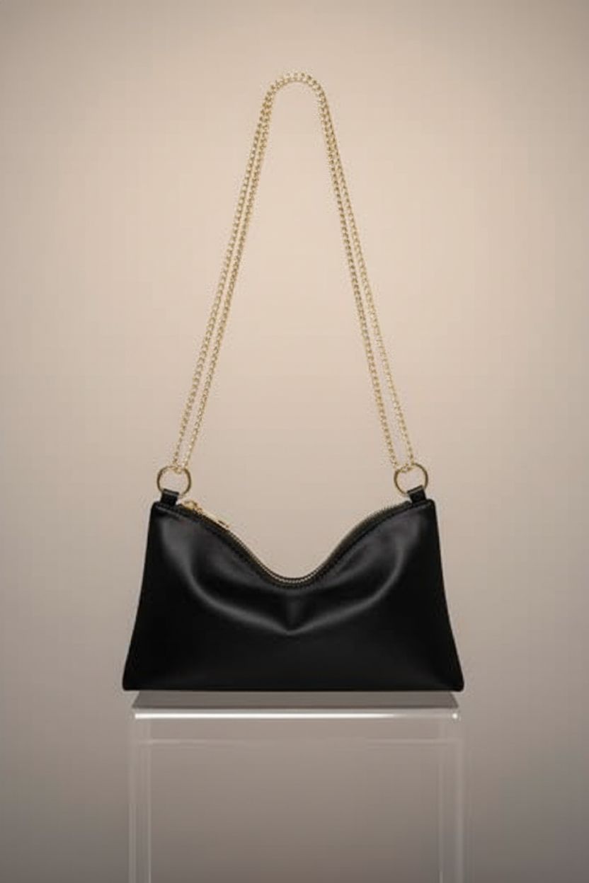 oscaurt satin evening handbag on display with stylish chain detail