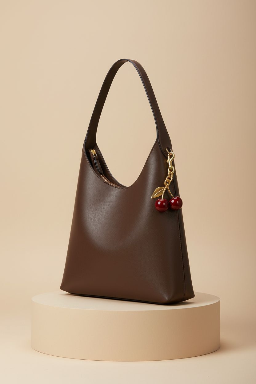 Close-up of HICARRY faux suede hobo bag showcasing its elegant design and charm