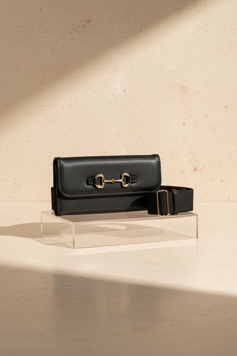 CELAEQ equestrian purse and belt in black, showcasing quality design.
