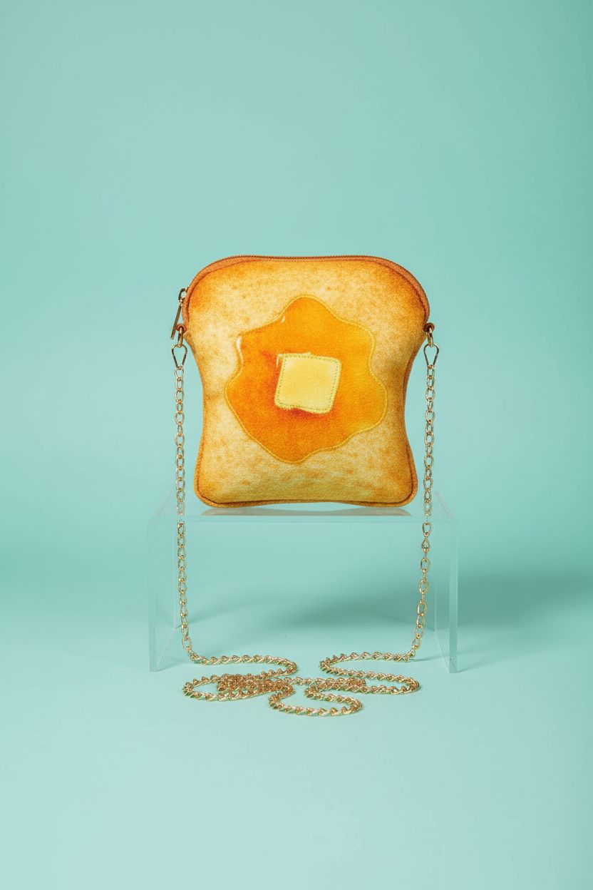 Close-up of Mixweer Toast Purse highlighting its plush texture and refined details.