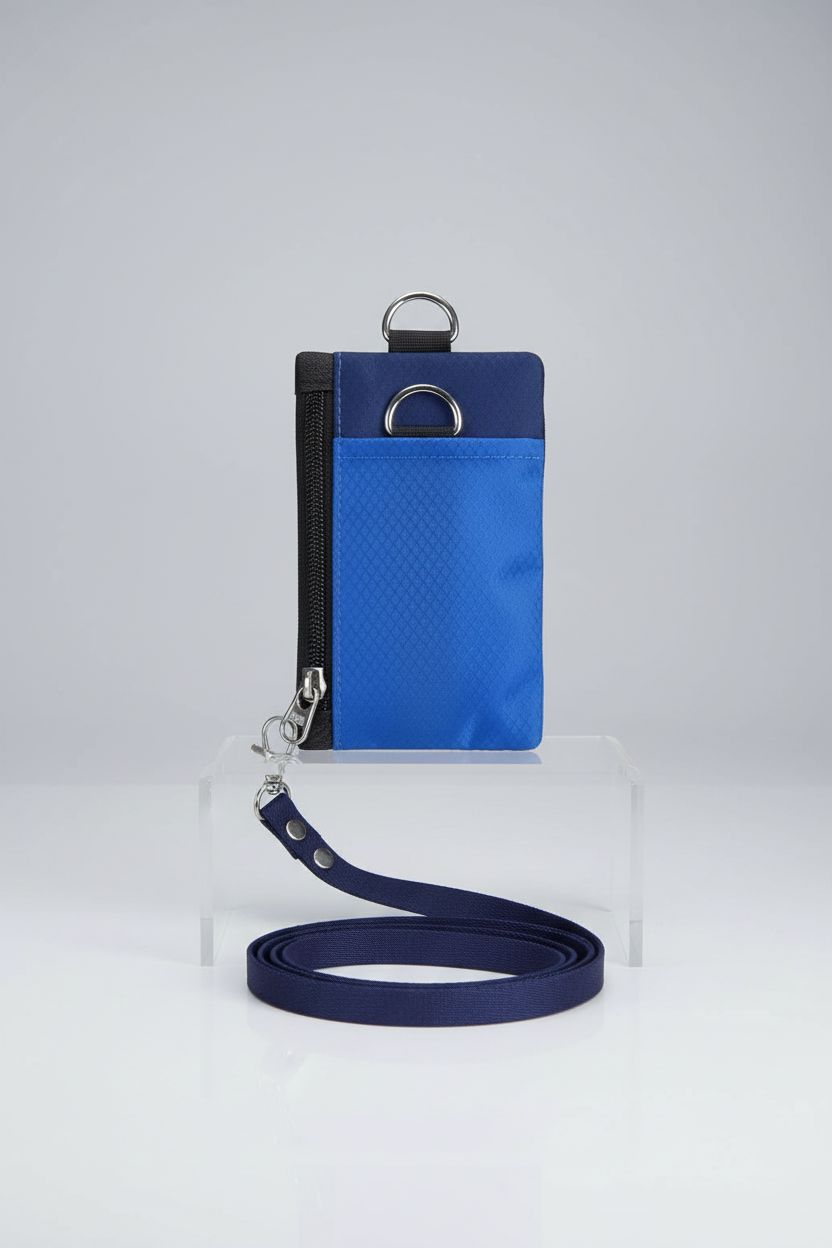 TATAANTY navy minimalist wallet on display, showcasing its features for seniors