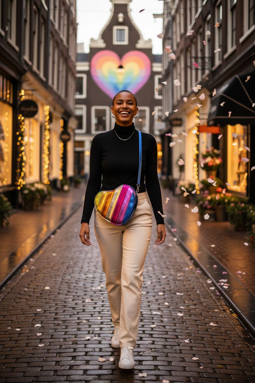 Trendy NPJGKY heart bag in a charming boutique setting, perfect for everyday use.