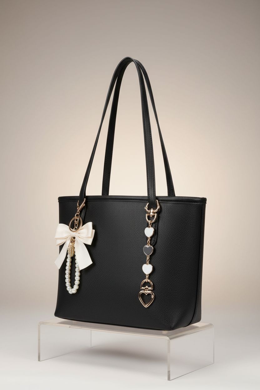 Close-up of HiTotes luxury vegan leather tote bag highlighting exquisite details and quality craftsmanship.