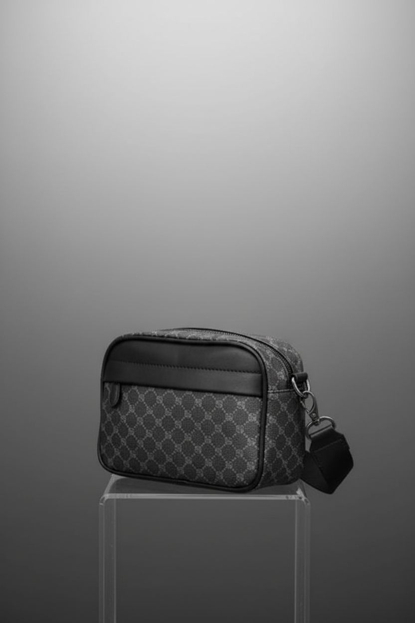 Close-up of Hjkiopc Men's Small Shoulder Bag, showcasing durable materials and details.