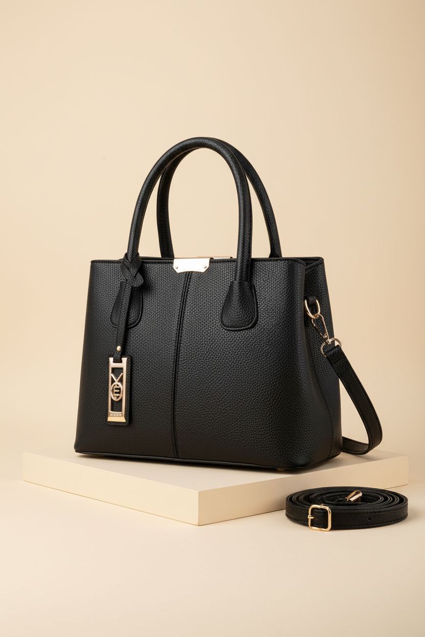 COCIFER handbag on a marble plinth, showcasing its elegant design and versatile style.