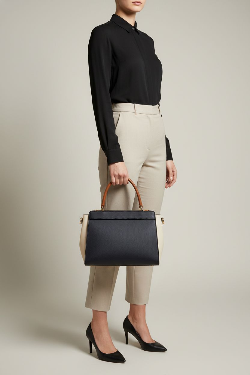 Prasacco brown leather purse strap showcased in a studio setting, highlighting its quality craftsmanship and design.