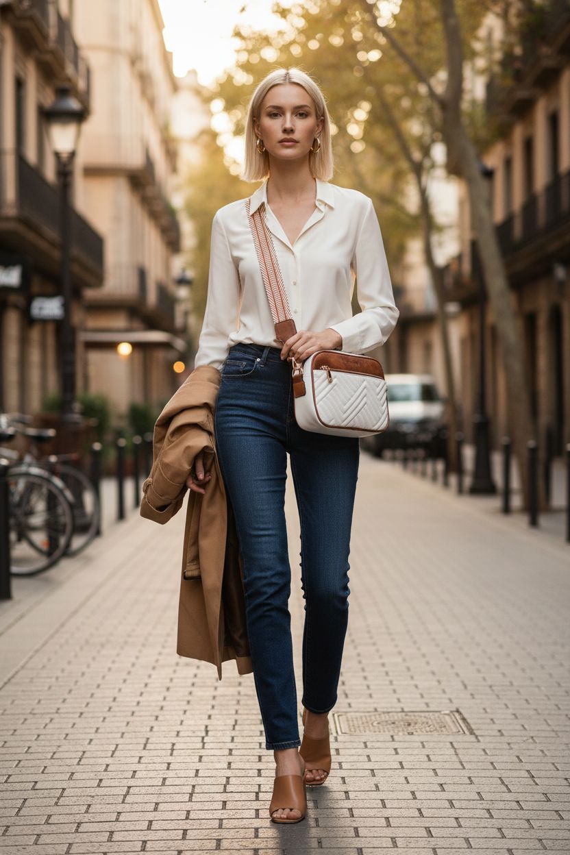 BOSTANTEN vegan leather crossbody purse in beige and brown, perfect for casual outings.