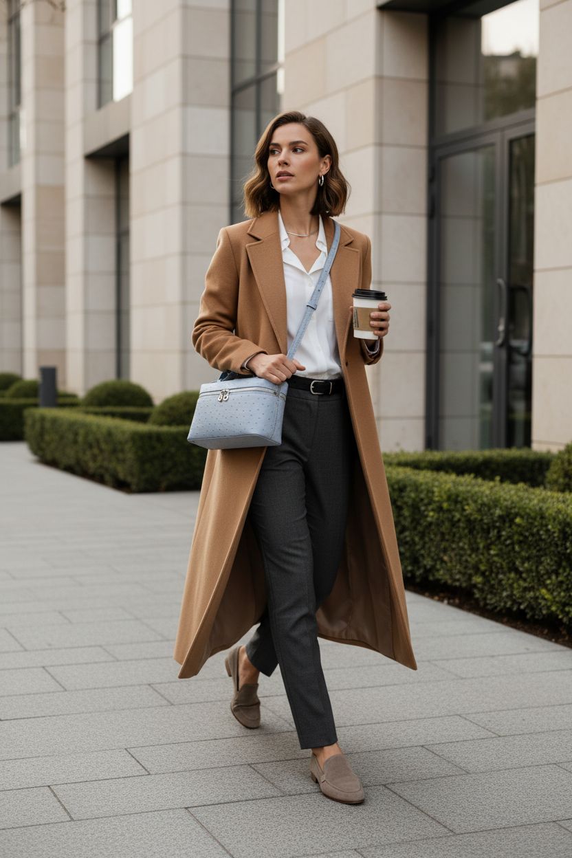 Rejolly top-handle bag worn crossbody, perfect for morning strolls